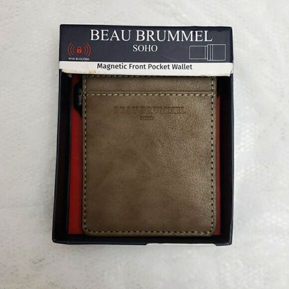 Beau Brummel Soho Money Clip Slim Pocket Wallet New - Picture 1 of 4